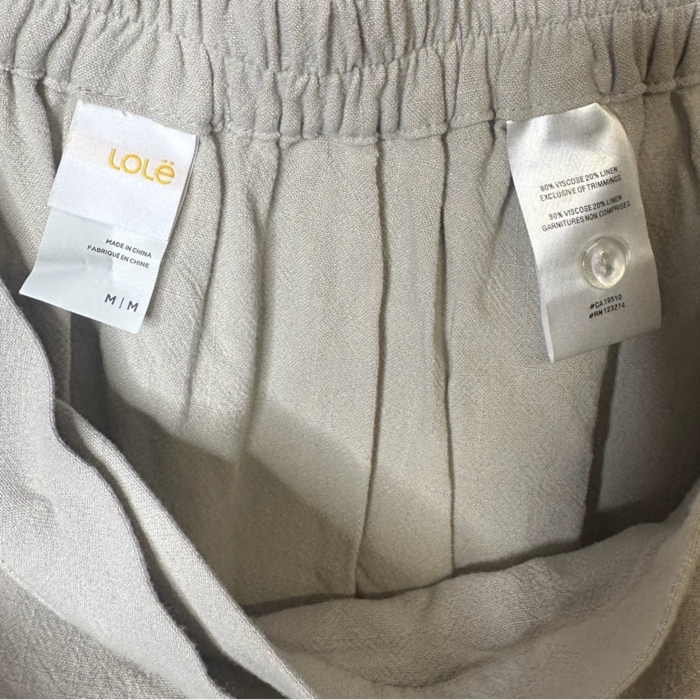 Lole | Linen Blend Wrap Midi Skirt | Beige Oatmeal | Tie Waist | Size M - Picture 5 of 5